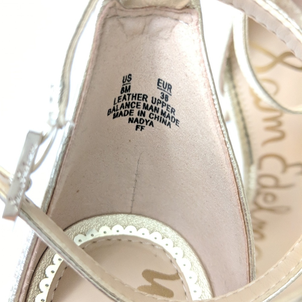 Sam Edelman Ariella Gold Ankle Strap Sandals - Picture 6 of 8
